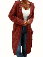 WOMEN’S MID-LENGTH HOODED KNIT CARDIGAN SOLELII