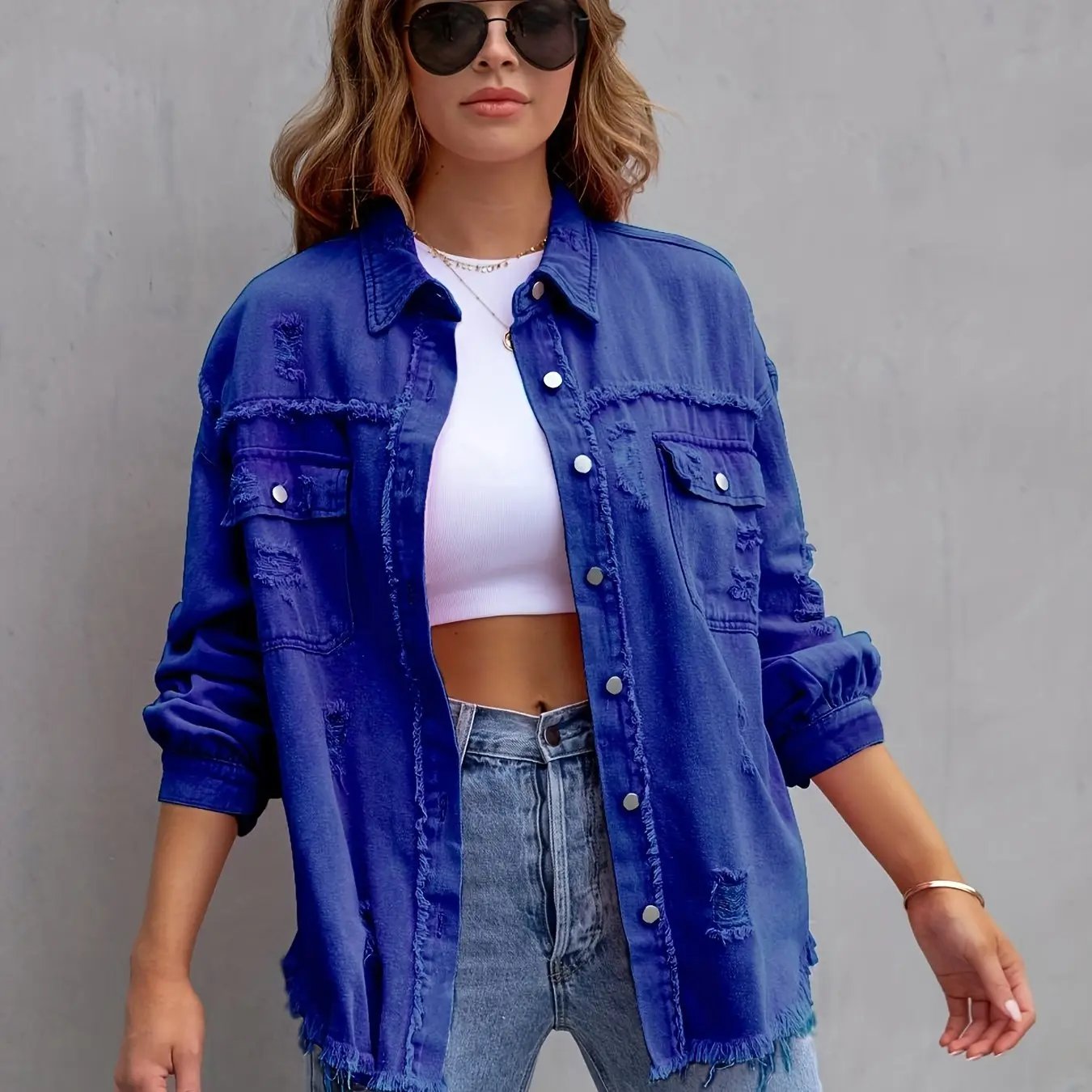 WOMEN’S BOHO OVERSIZED DENIM JACKET SOLELII
