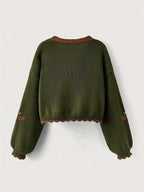 WOMEN’S EMBROIDERED COLOR BLOCK CARDIGAN SOLELII