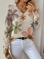 WOMEN’S ELEGANT V-NECK SWEATER ALL SEASON SOLELII