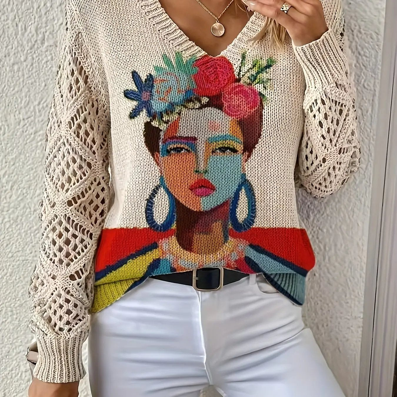 WOMEN’S BOHEMIAN V-NECK PRINTED TOP SOLELII