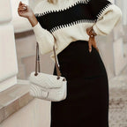 WOMEN’S COLOR BLOCK KNIT SWEATER SET SOLELII