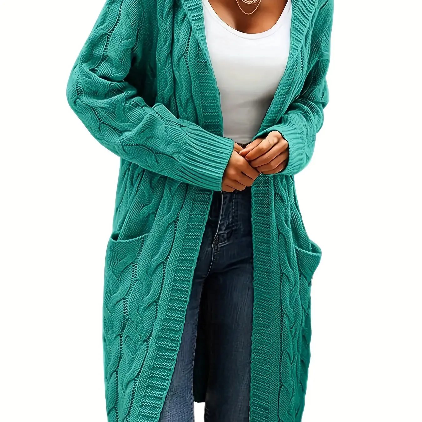 WOMEN’S MID-LENGTH HOODED KNIT CARDIGAN SOLELII