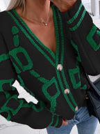 WOMEN’S COLOR BLOCK KNIT CARDIGAN SOLELII