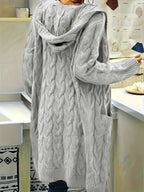 WOMEN’S MID-LENGTH HOODED KNIT CARDIGAN SOLELII