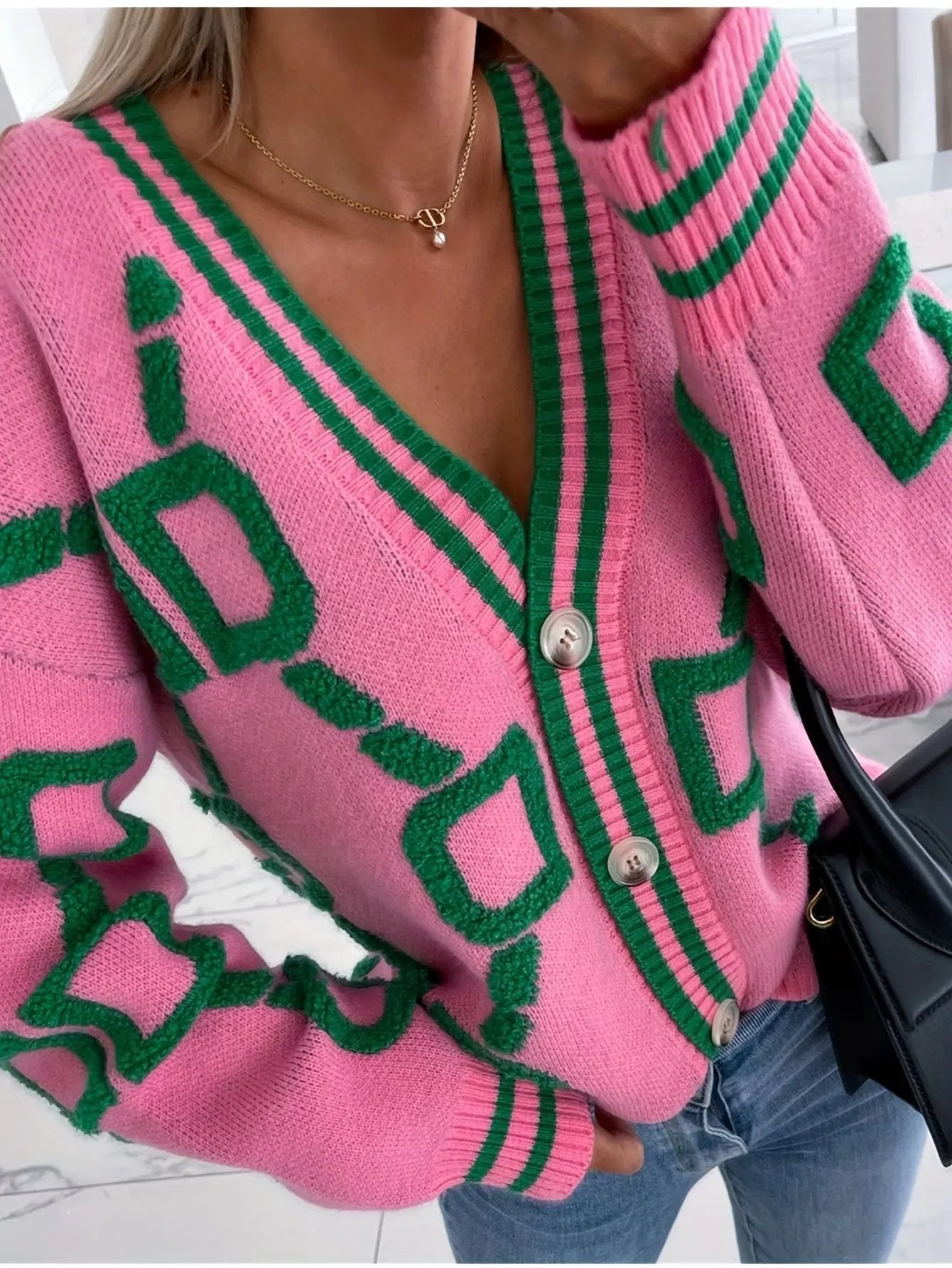 WOMEN’S COLOR BLOCK KNIT CARDIGAN SOLELII