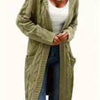 WOMEN’S MID-LENGTH HOODED KNIT CARDIGAN SOLELII