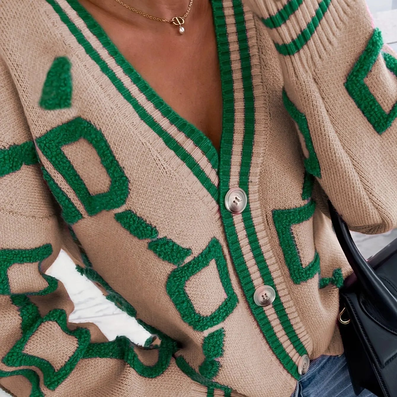 WOMEN’S COLOR BLOCK KNIT CARDIGAN SOLELII