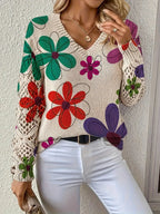 WOMEN’S ELEGANT V-NECK SWEATER ALL SEASON SOLELII