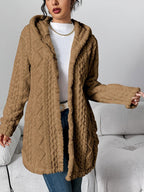 Women’s Hooded Jacquard Plush Cardigan SOLELII