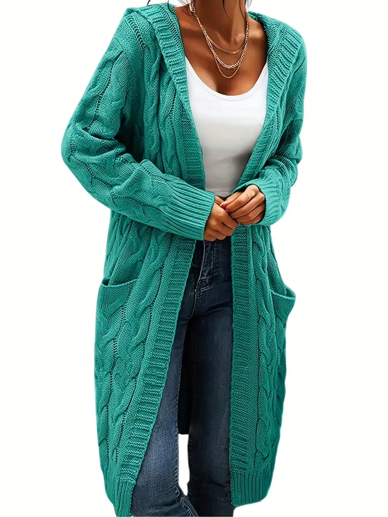WOMEN’S MID-LENGTH HOODED KNIT CARDIGAN SOLELII