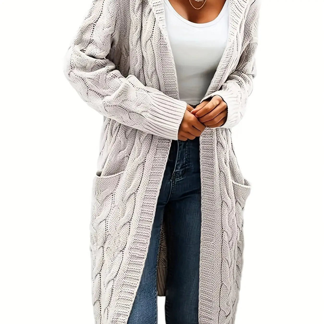WOMEN’S MID-LENGTH HOODED KNIT CARDIGAN SOLELII