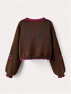 WOMEN’S EMBROIDERED COLOR BLOCK CARDIGAN SOLELII