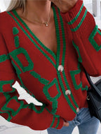 WOMEN’S COLOR BLOCK KNIT CARDIGAN SOLELII
