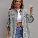 WOMEN’S BOHO OVERSIZED DENIM JACKET SOLELII