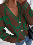 WOMEN’S COLOR BLOCK KNIT CARDIGAN SOLELII