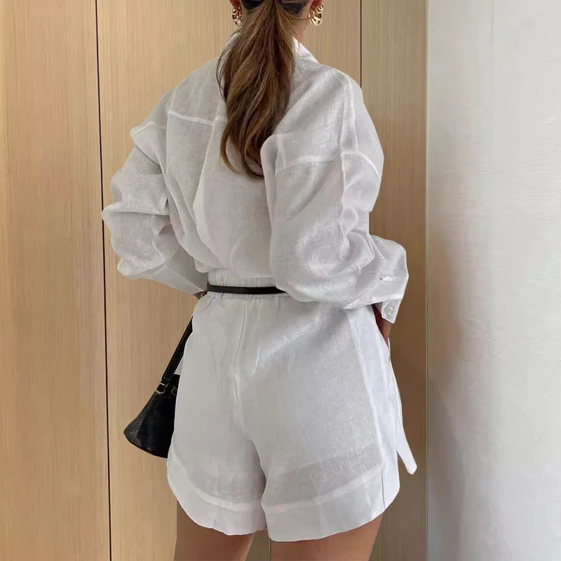 ELEGANT SHIRT AND SHORTS SET