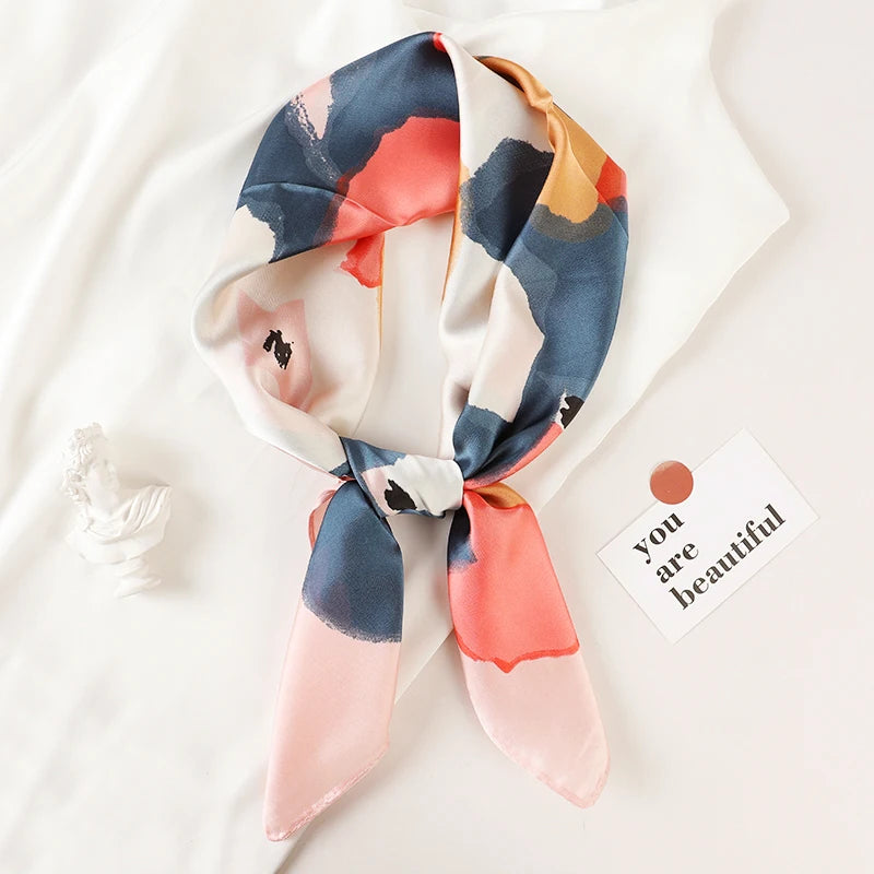 LUXURY PLAID SILK-LIKE SQUARE SCARF