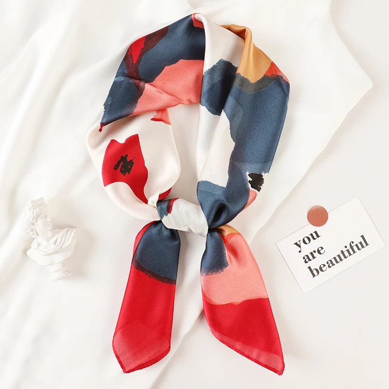 LUXURY PLAID SILK-LIKE SQUARE SCARF