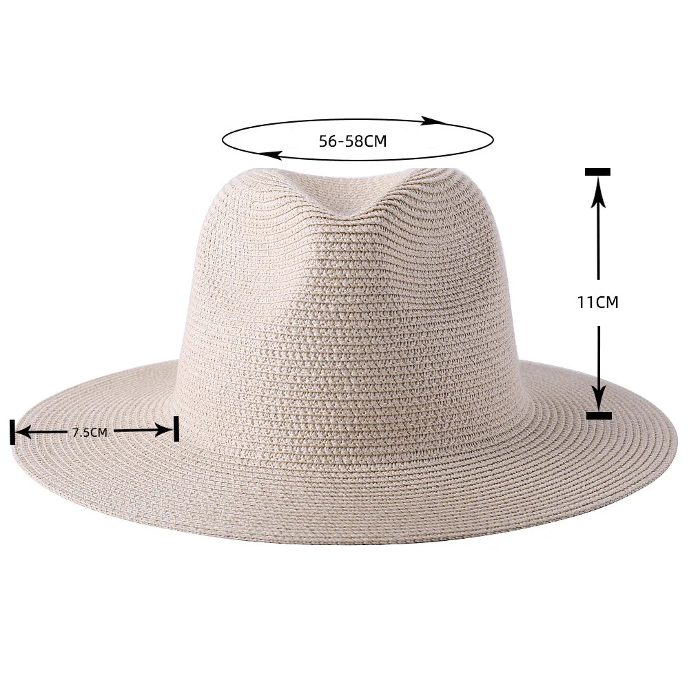 NATURAL PANAMA STRAW FEDORA HAT