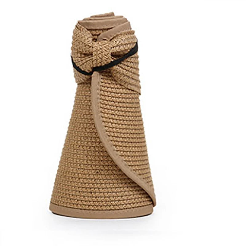 SUMMER FOLDABLE STRAW VISOR HAT
