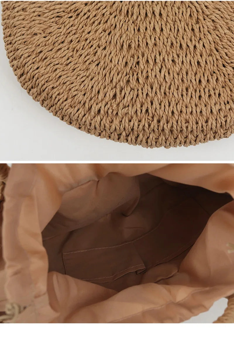 HANDWOVEN HALF-MOON STRAW BAG