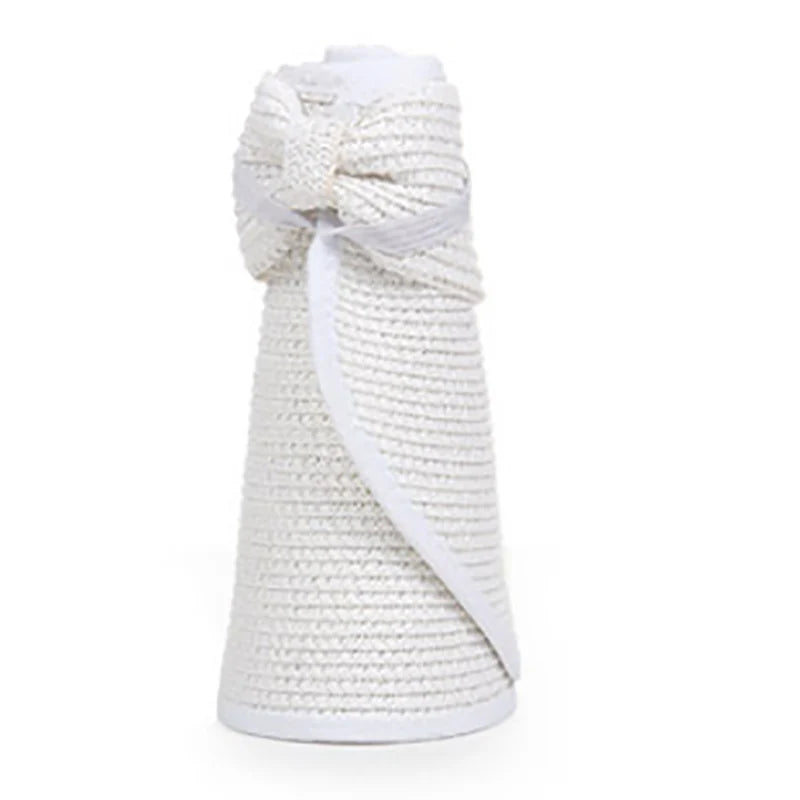 SUMMER FOLDABLE STRAW VISOR HAT