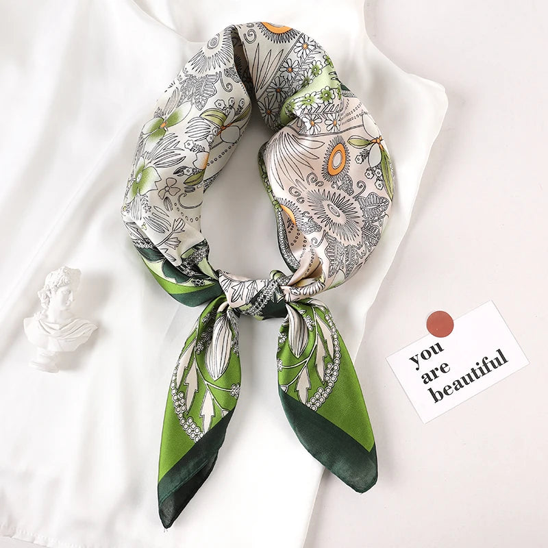 LUXURY PLAID SILK-LIKE SQUARE SCARF