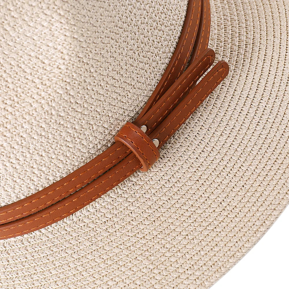 NATURAL PANAMA STRAW FEDORA HAT