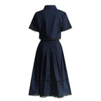 SHORT-SLEEVED SHIRT WITH COLLAR AND HIGH-WAISTED A-LINE SKIRT SET SOLELII