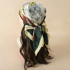 WOMEN'S SILK-LIKE SQUARE SCARF SOLELII