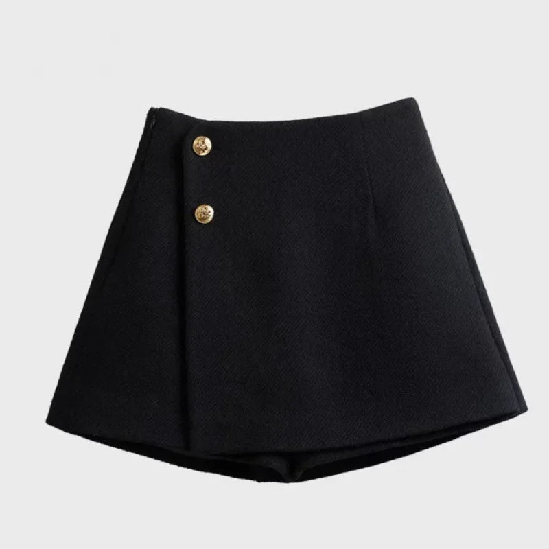 JUPE TAILLE HAUTE EN TWEED À LIGNE A
