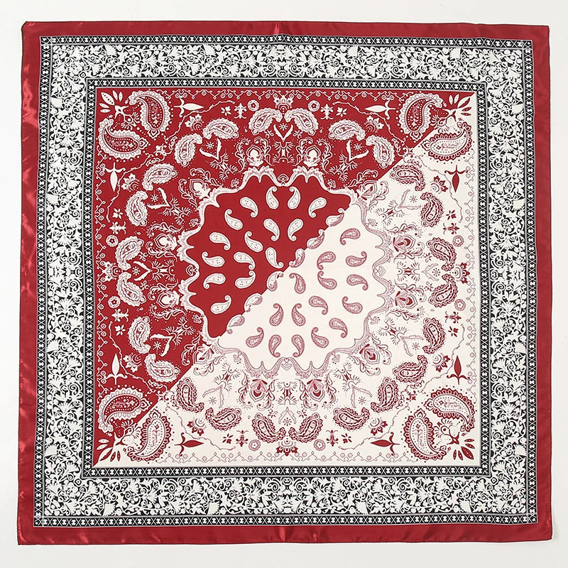 SATIN PRINT MULTIFUNCTIONAL SQUARE SCARF