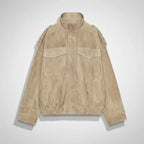 WOMEN’S SHORT SUEDE JACKET ZIPPER POCKETS SOLELII