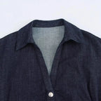 DENIM MIDI DRESS WITH LAPEL AND SIDE ZIPPER Test