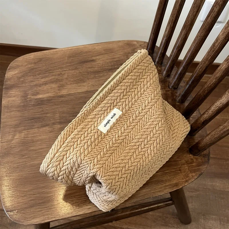 WOVEN POLYESTER TRAVEL COSMETIC BAG