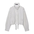 POLKA DOT ZIPPER JACKET WITH TURTLENECK SOLELII