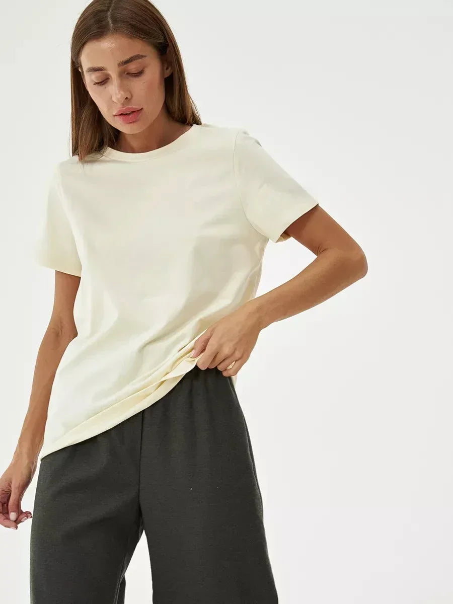 BASIC LOOSE COTTON SUMMER TEE