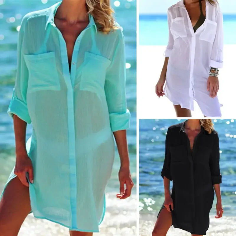 COTTON BEACH TUNICS SEXY DRESS