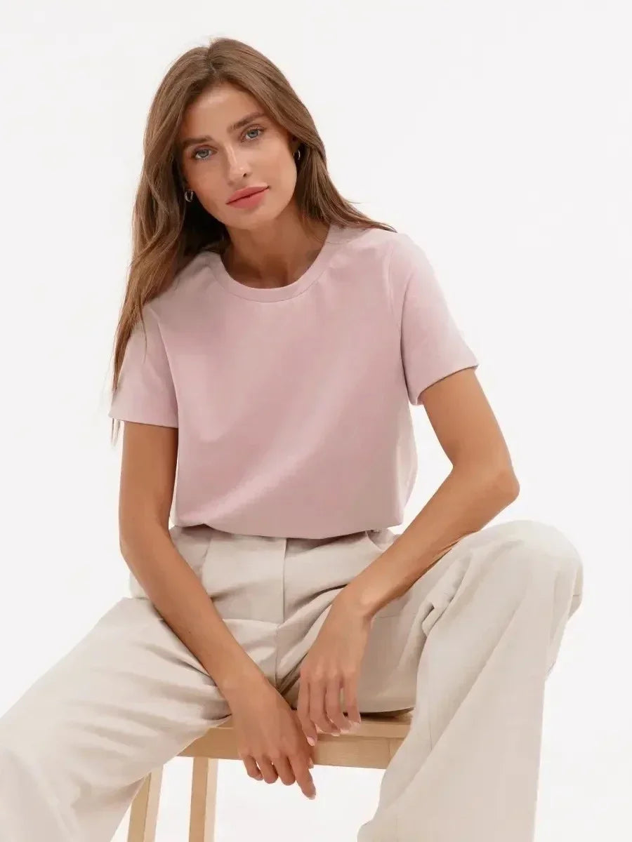 BASIC LOOSE COTTON SUMMER TEE