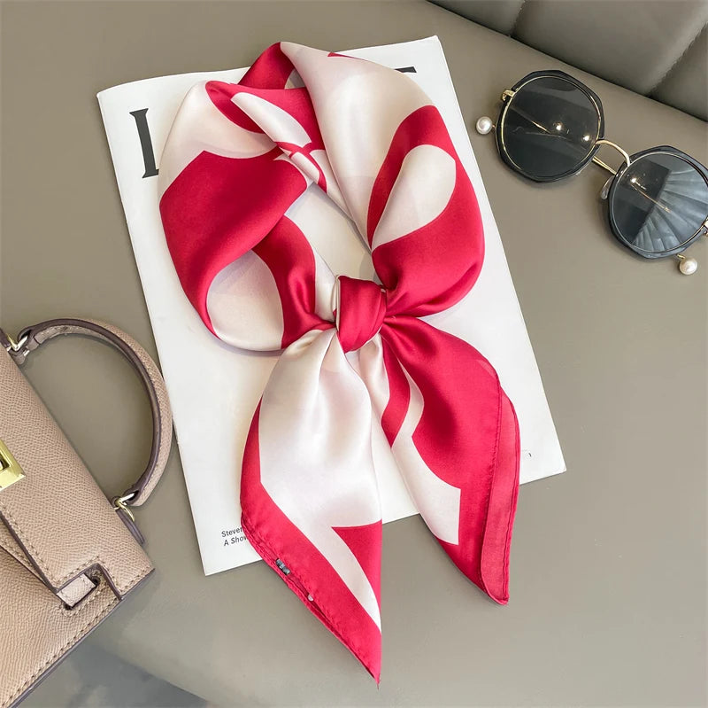 LUXURY PLAID SILK-LIKE SQUARE SCARF