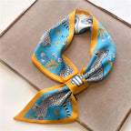 SATIN SILK PRINT NECKERCHIEF SCARF Test