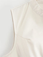 DRAPED ZIP SLEEVELESS MAXI DRESS Test