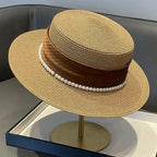 PANAMA HAT WITH PEARLS WIDE BRIM ANTI-UV Test