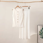 KNIT WAISTCOAT & MIDI SKIRT SET SOLELII