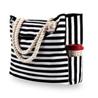 STRIPED BEACH BAG, FOLDABLE, LIGHTWEIGHT AND WATER RESISTANT SOLELII