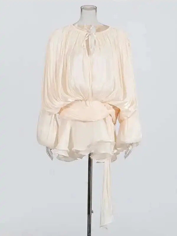 MINI A-LINE DRESS WITH LACE-UP DETAIL