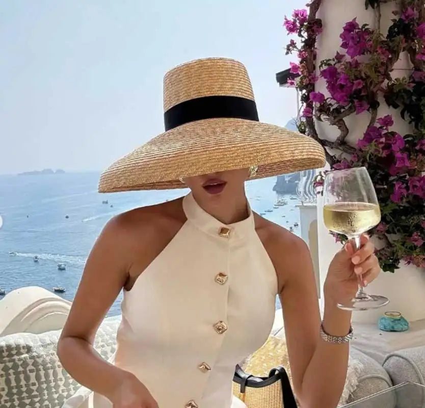 HEPBURN STYLE STRAW SUMMER HAT