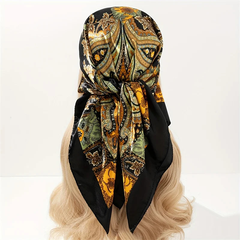 SATIN PRINT SQUARE SCARF