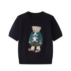EUROPEAN STYLE LUXURY BEAR KNIT SHORT SLEEVE TOP Test